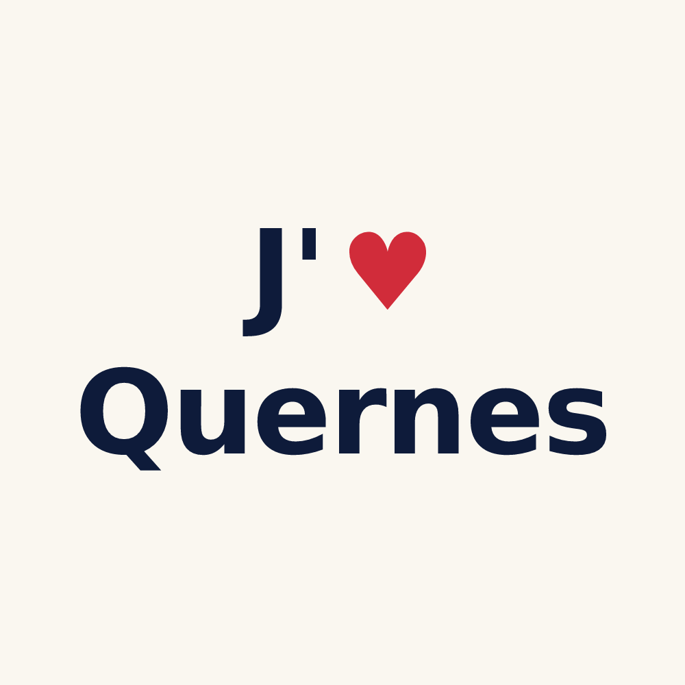 Tasse personnalisée Quernes — design J'aime Quernes