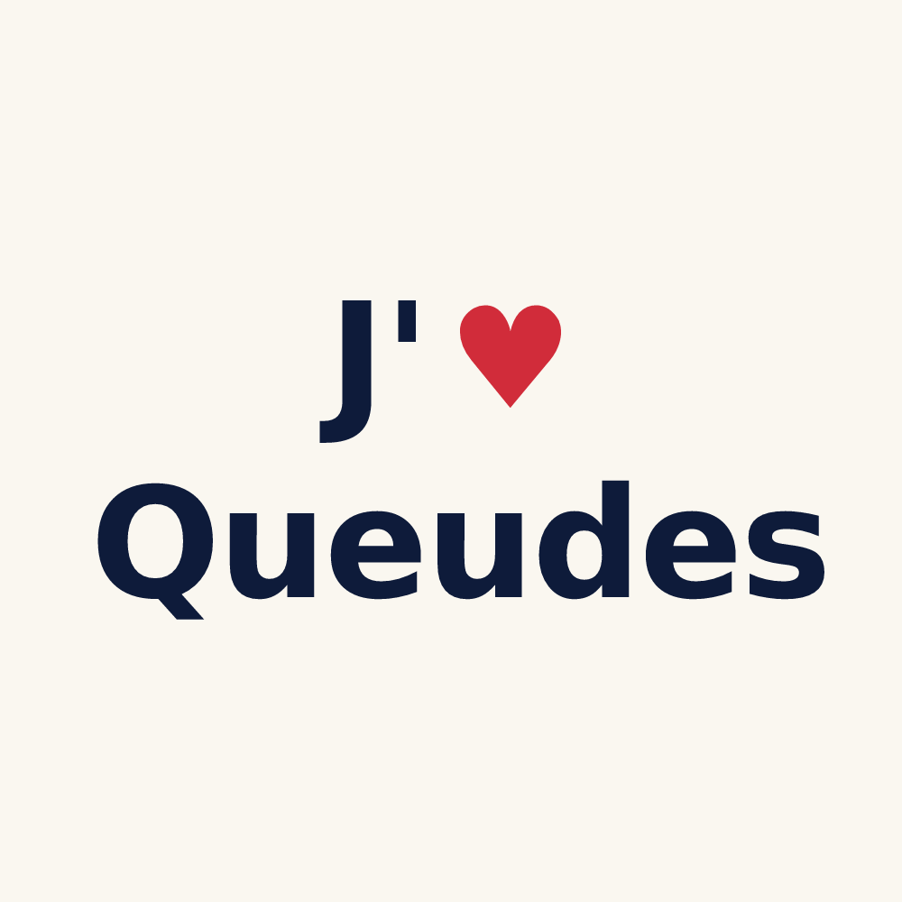 Tasse personnalisée Queudes — design J'aime Queudes