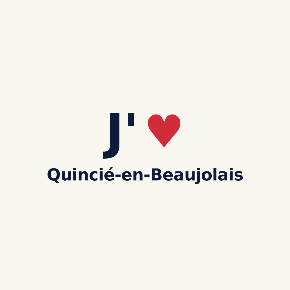 Tasse personnalisée Quincié-en-Beaujolais — design J'aime Quincié-en-Beaujolais