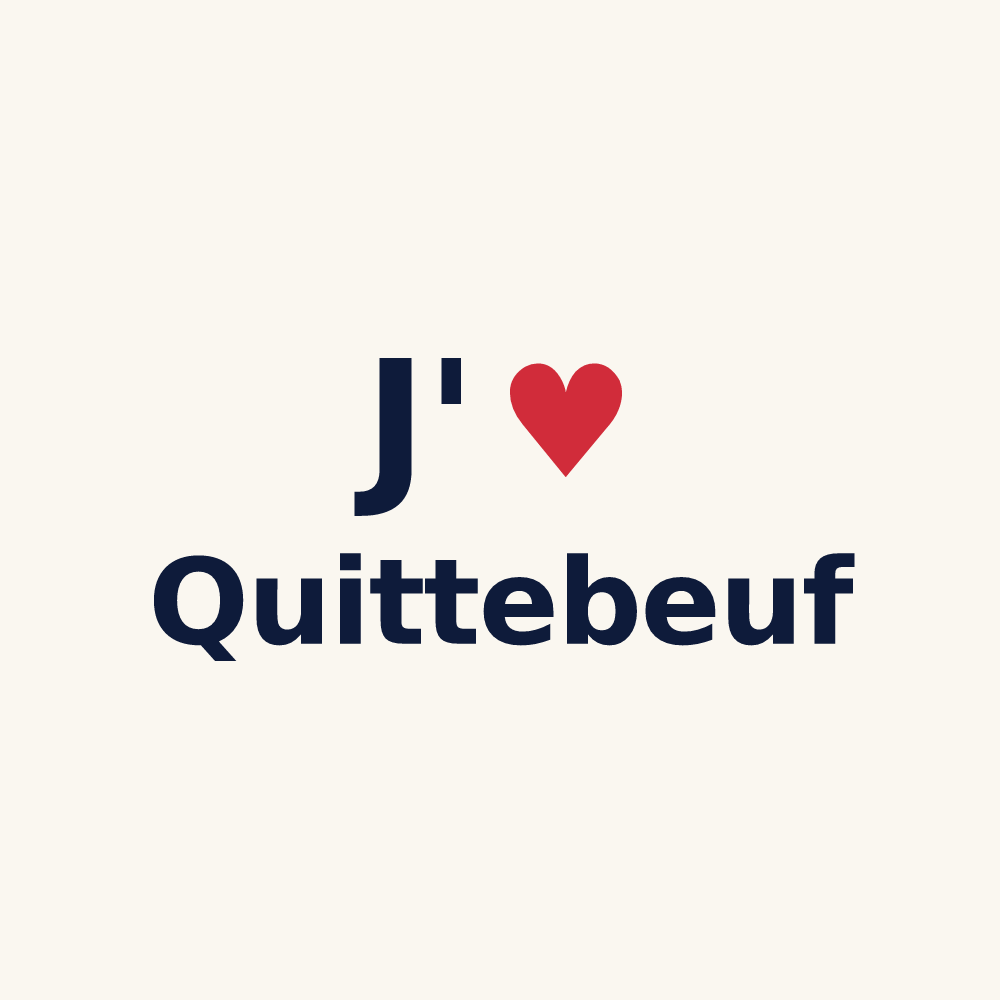 Tasse personnalisée Quittebeuf — design J'aime Quittebeuf