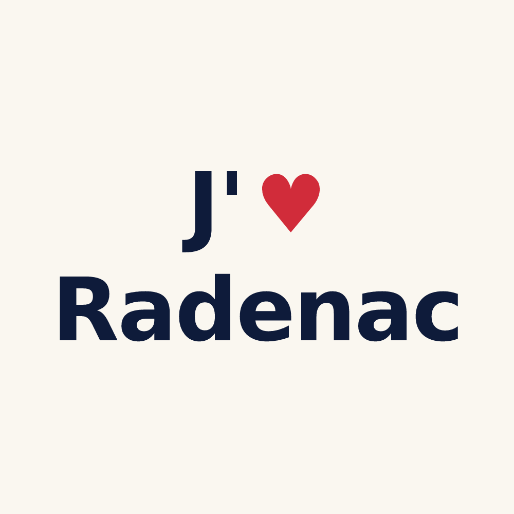 Tasse personnalisée Radenac — design J'aime Radenac