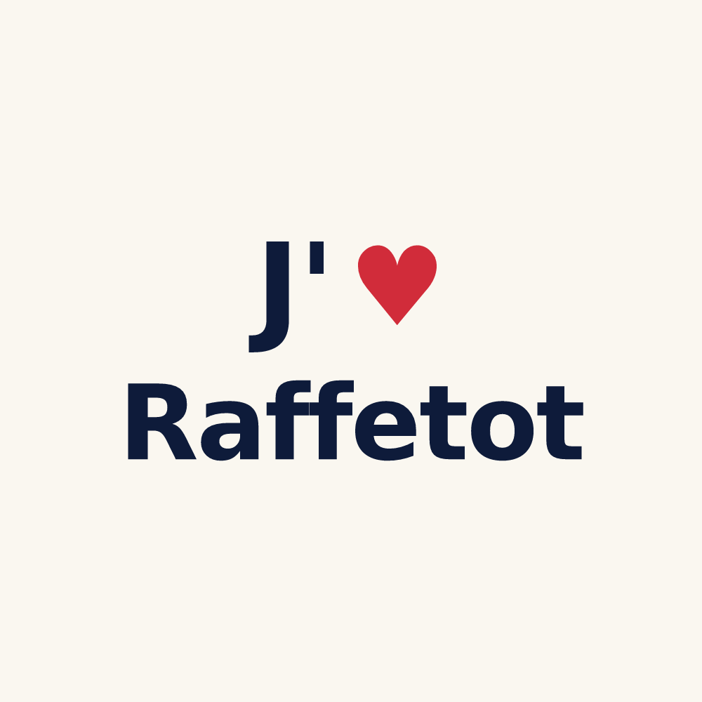 Tasse personnalisée Raffetot — design J'aime Raffetot