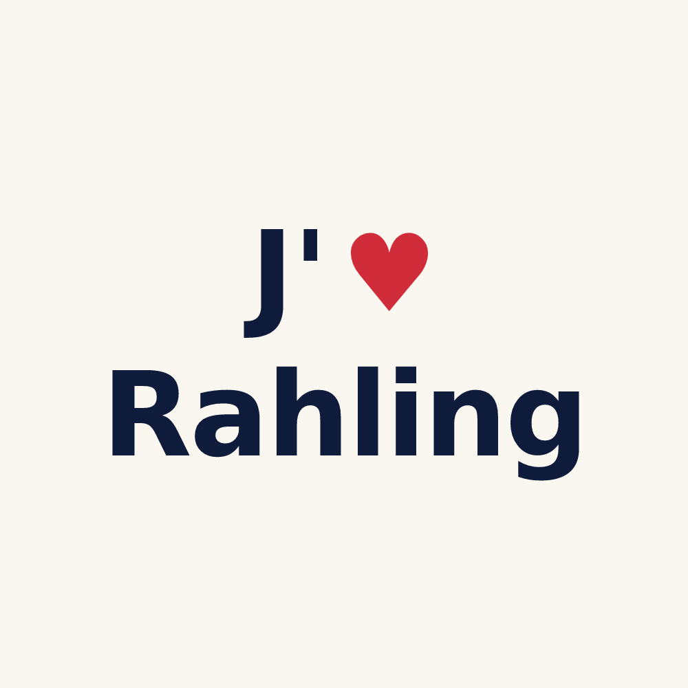 Tasse personnalisée Rahling — design J'aime Rahling