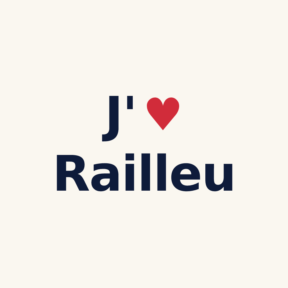 Tasse personnalisée Railleu — design « J'aime Railleu » imprimé sur la tasse