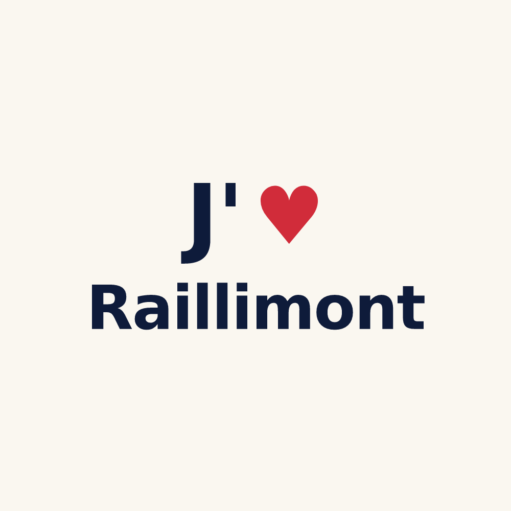 Tasse personnalisée Raillimont — design « J'aime Raillimont » imprimé sur la tasse