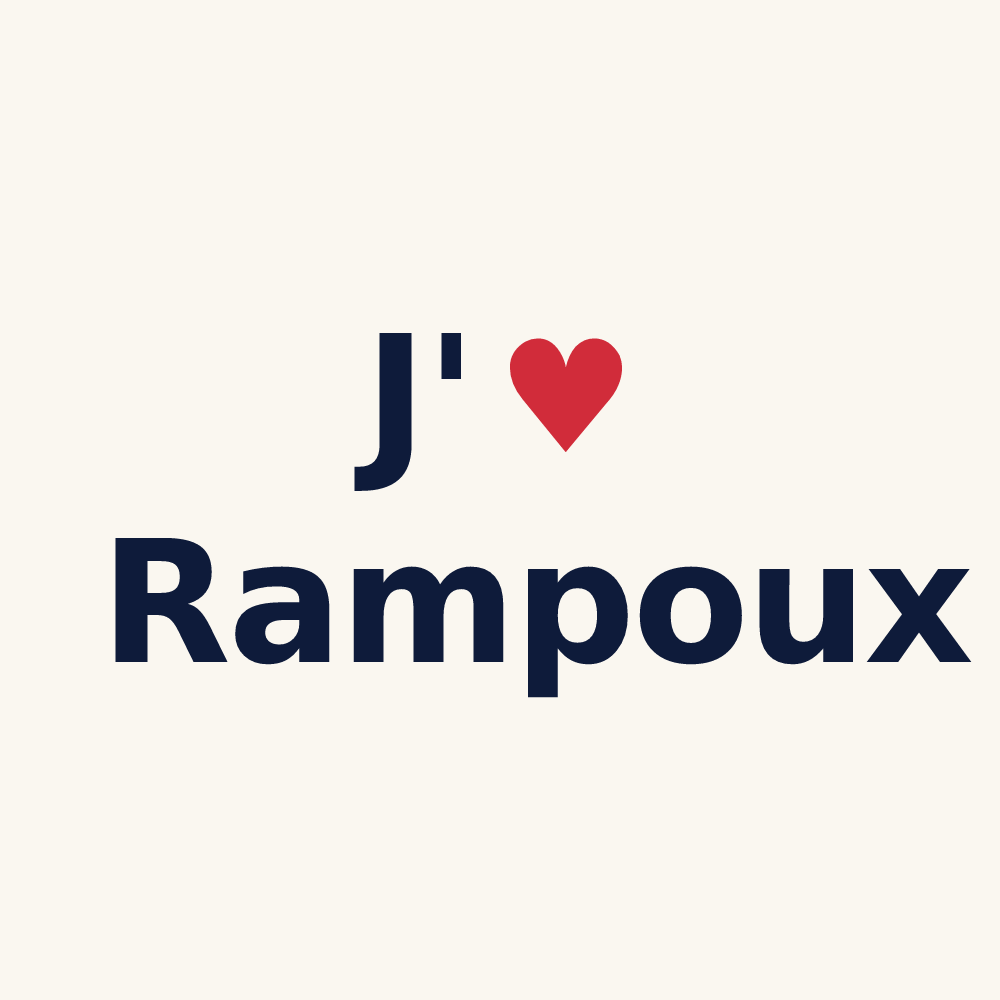 Tasse personnalisée Rampoux — design J'aime Rampoux