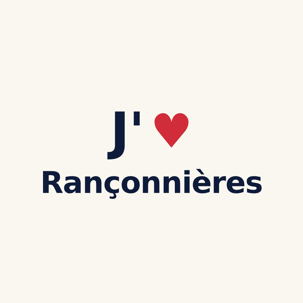 Tasse personnalisée Rançonnières — design « J'aime Rançonnières » imprimé sur la tasse
