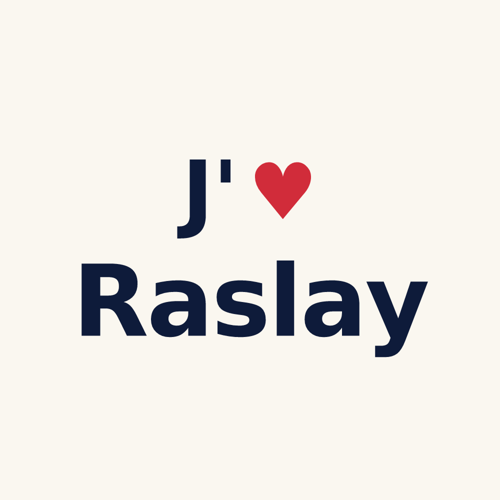 Tasse personnalisée Raslay — design J'aime Raslay
