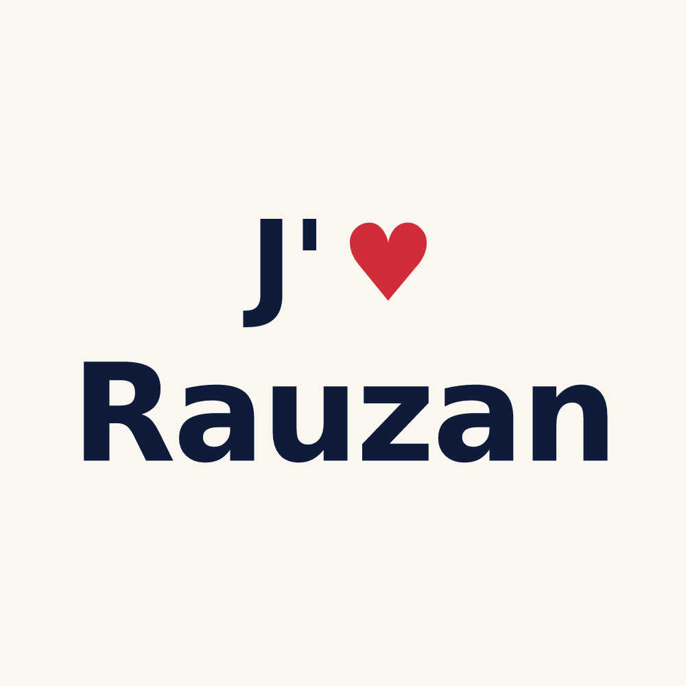 Tasse personnalisée Rauzan — design « J'aime Rauzan » imprimé sur la tasse
