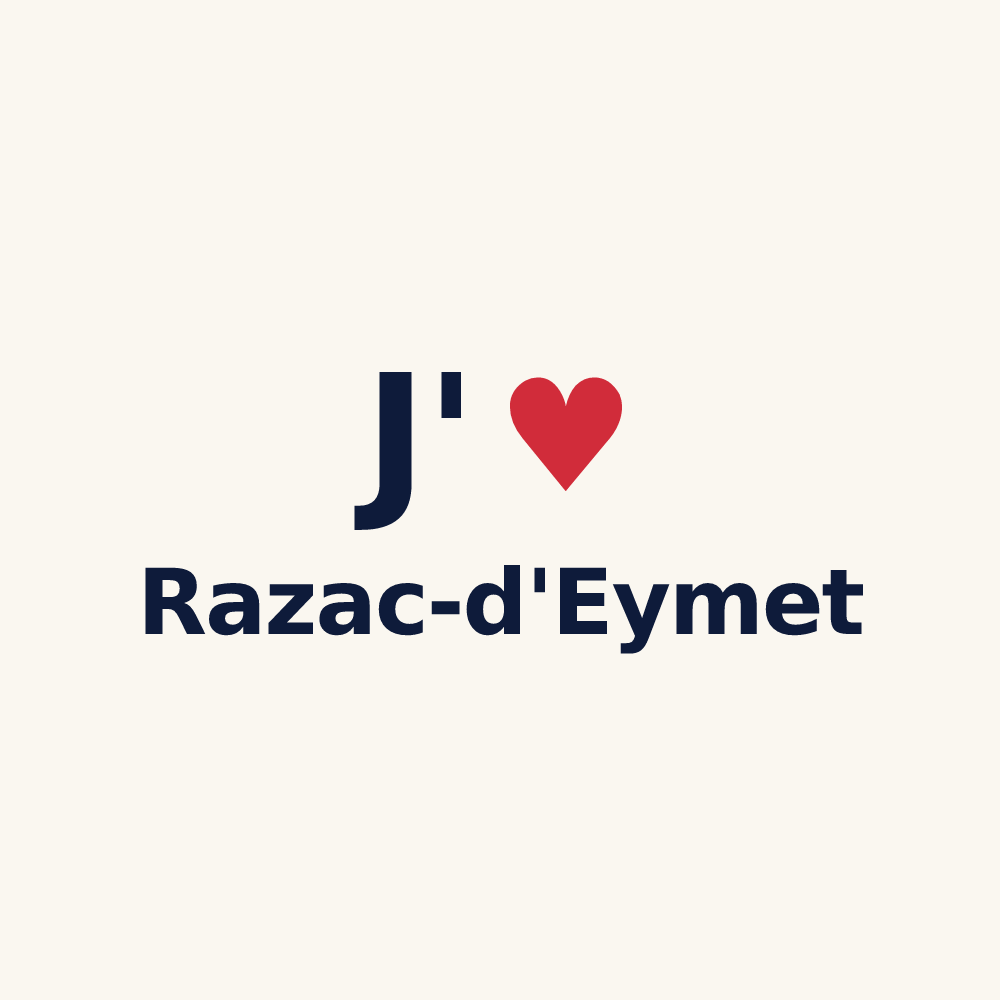Tasse personnalisée Razac-d'Eymet — design J'aime Razac-d'Eymet