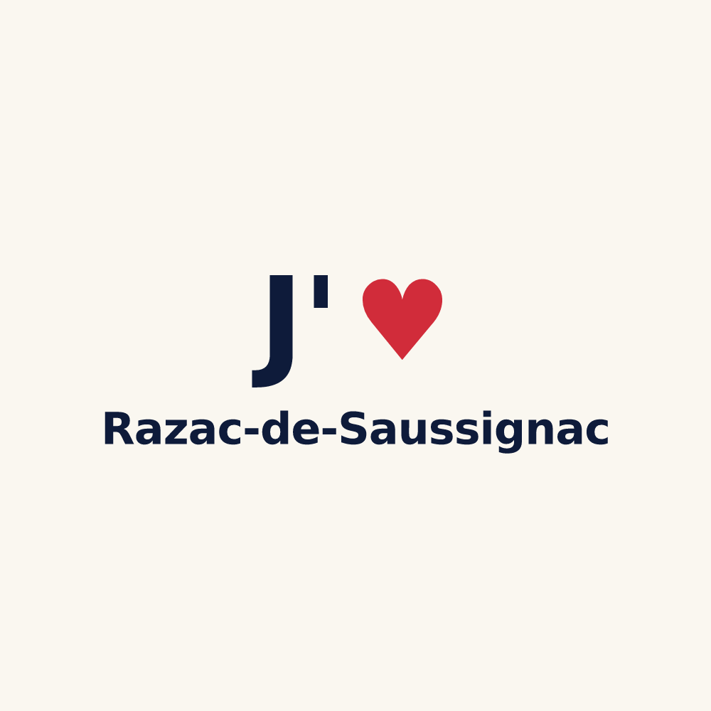 Tasse personnalisée Razac-de-Saussignac — design J'aime Razac-de-Saussignac