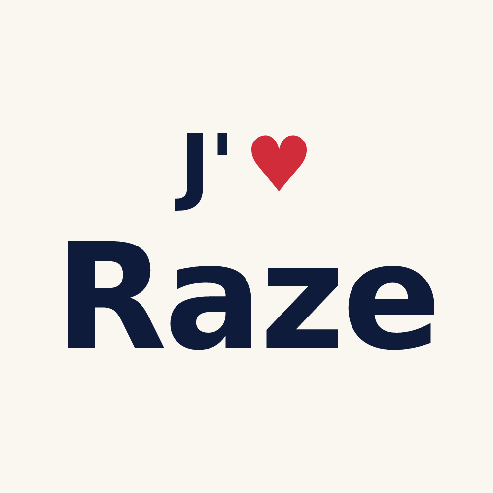 Tasse personnalisée Raze — design « J'aime Raze » imprimé sur la tasse