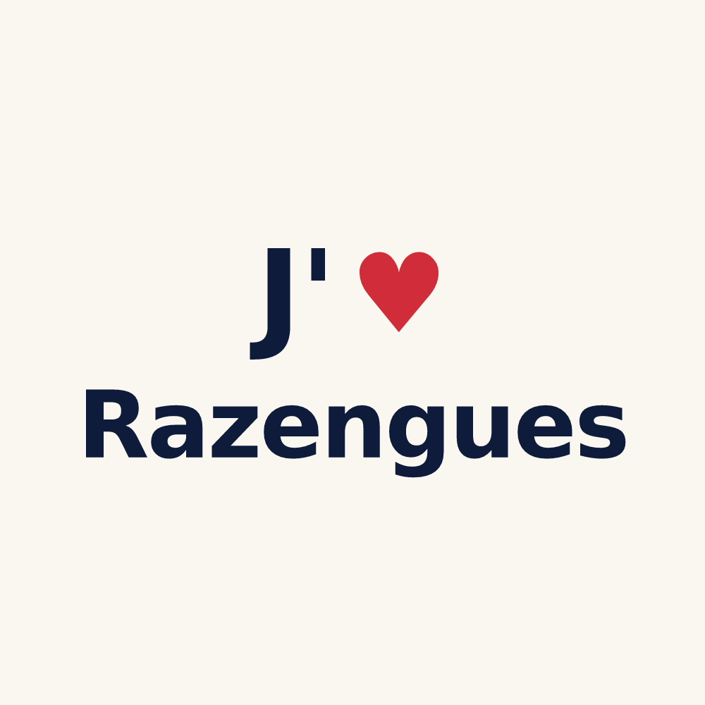 Tasse personnalisée Razengues — design J'aime Razengues