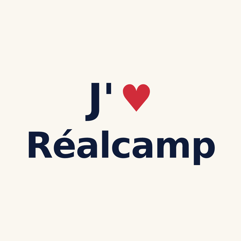 Tasse personnalisée Réalcamp — design J'aime Réalcamp