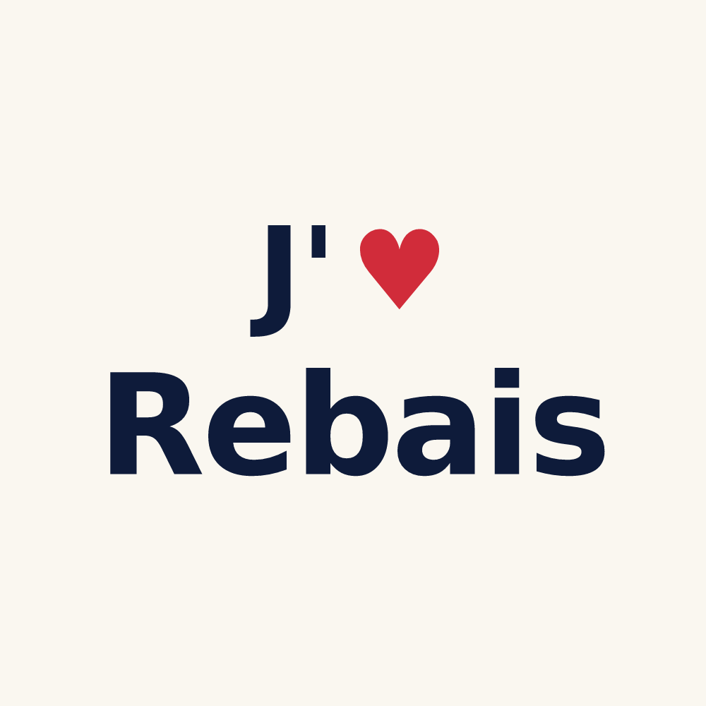 Tasse personnalisée Rebais — design J'aime Rebais