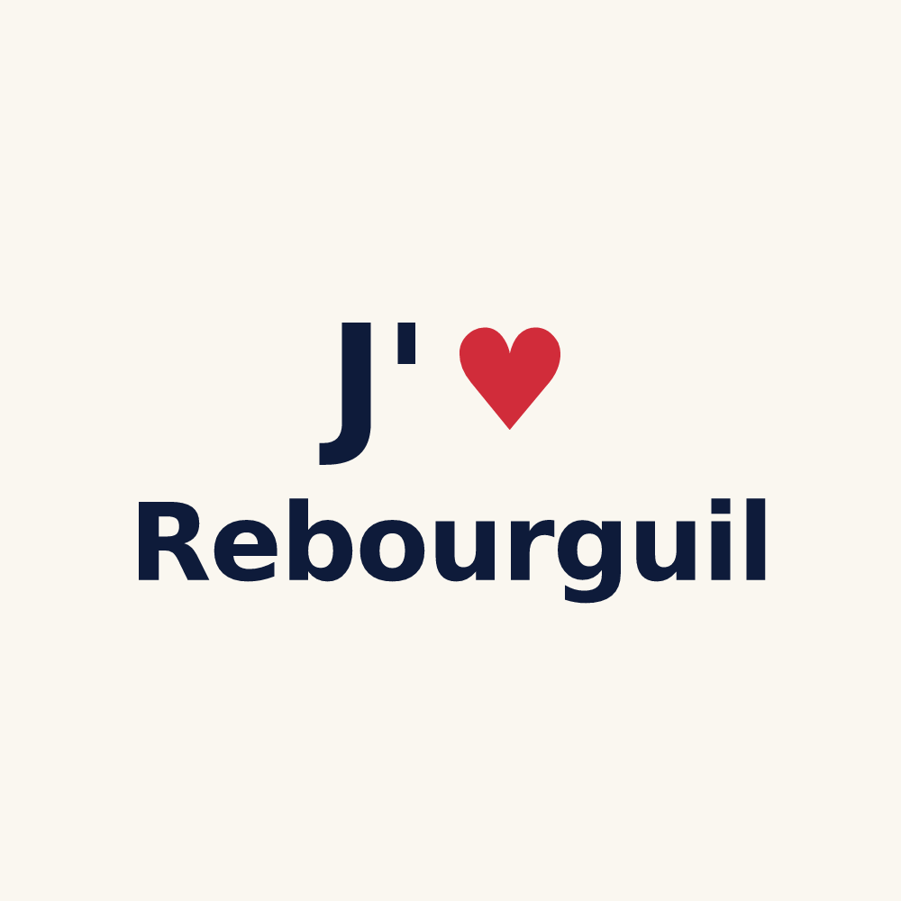 Tasse personnalisée Rebourguil — design J'aime Rebourguil