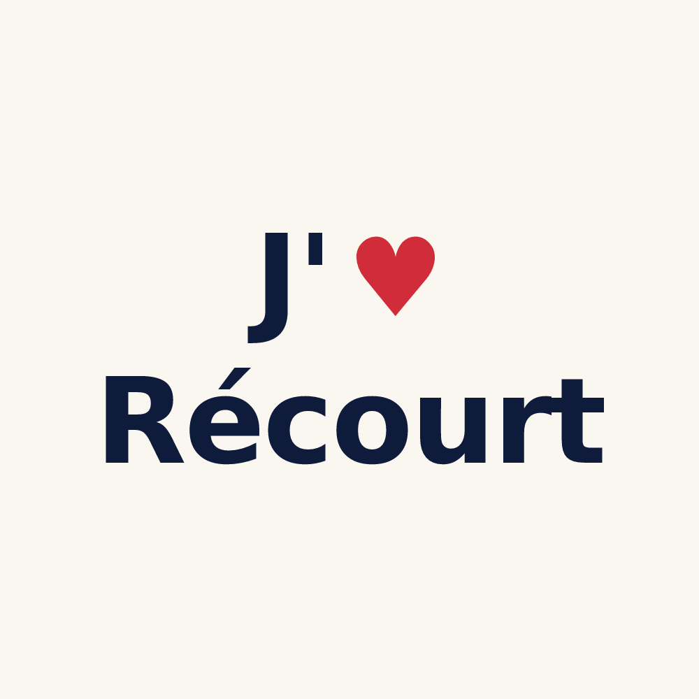 Tasse personnalisée Récourt — design « J'aime Récourt » imprimé sur la tasse