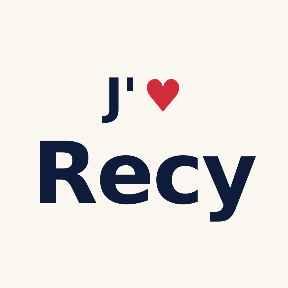 Tasse personnalisée Recy — design J'aime Recy