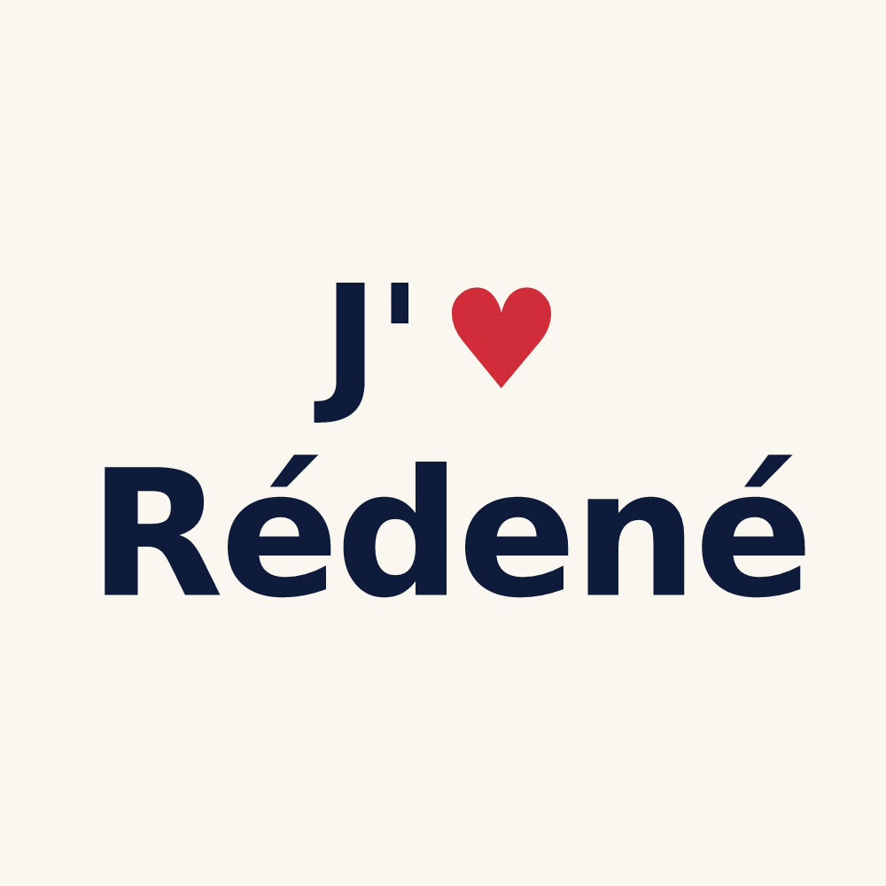 Tasse personnalisée Rédené — design J'aime Rédené