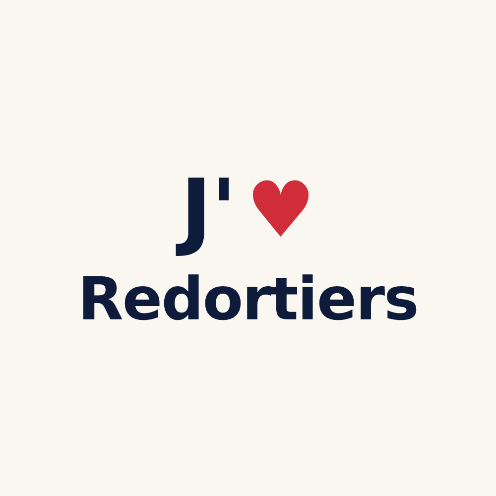 Tasse personnalisée Redortiers — design « J'aime Redortiers » imprimé sur la tasse