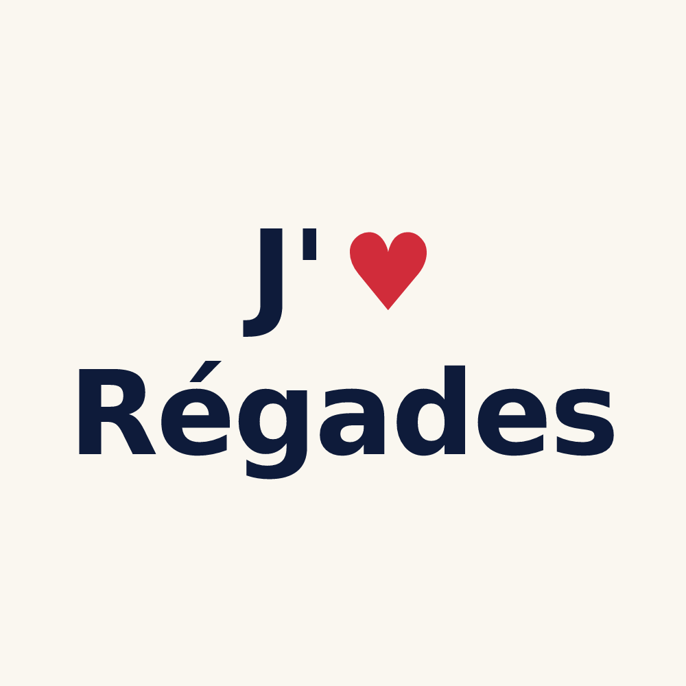 Tasse personnalisée Régades — design J'aime Régades