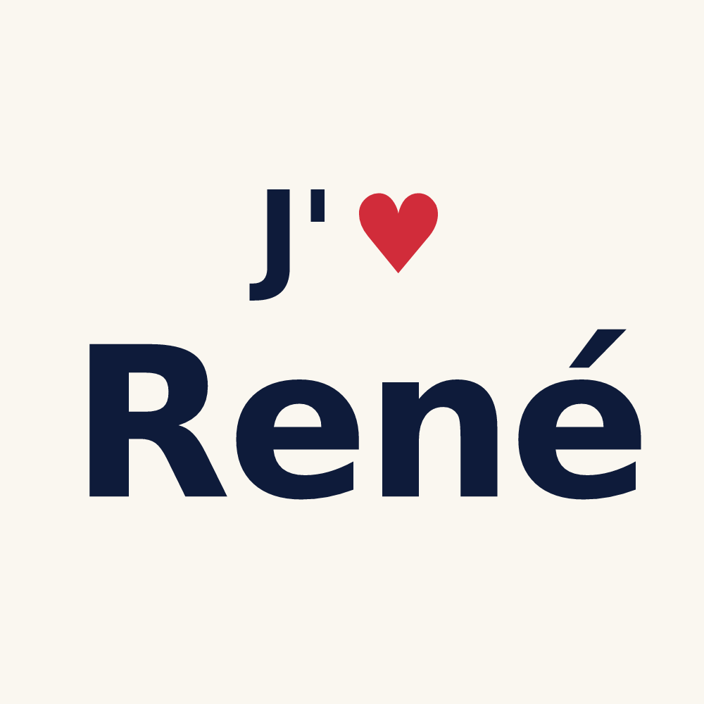 Tasse personnalisée René — design J'aime René
