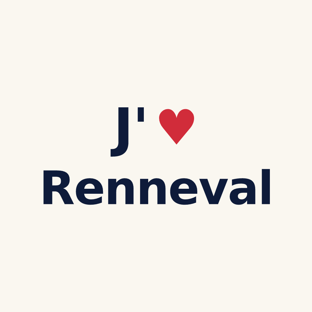 Tasse personnalisée Renneval — design « J'aime Renneval » imprimé sur la tasse