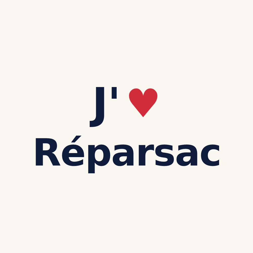 Tasse personnalisée Réparsac — design J'aime Réparsac