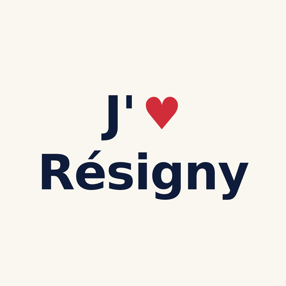Tasse personnalisée Résigny — design J'aime Résigny