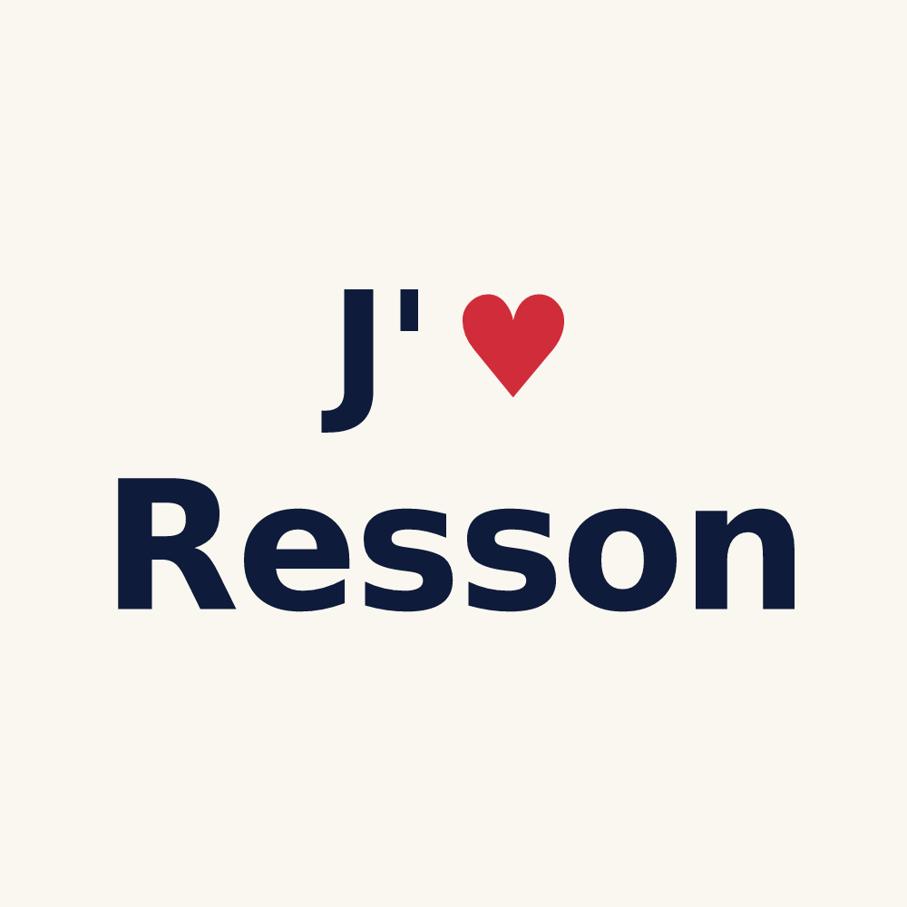 Tasse personnalisée Resson — design J'aime Resson