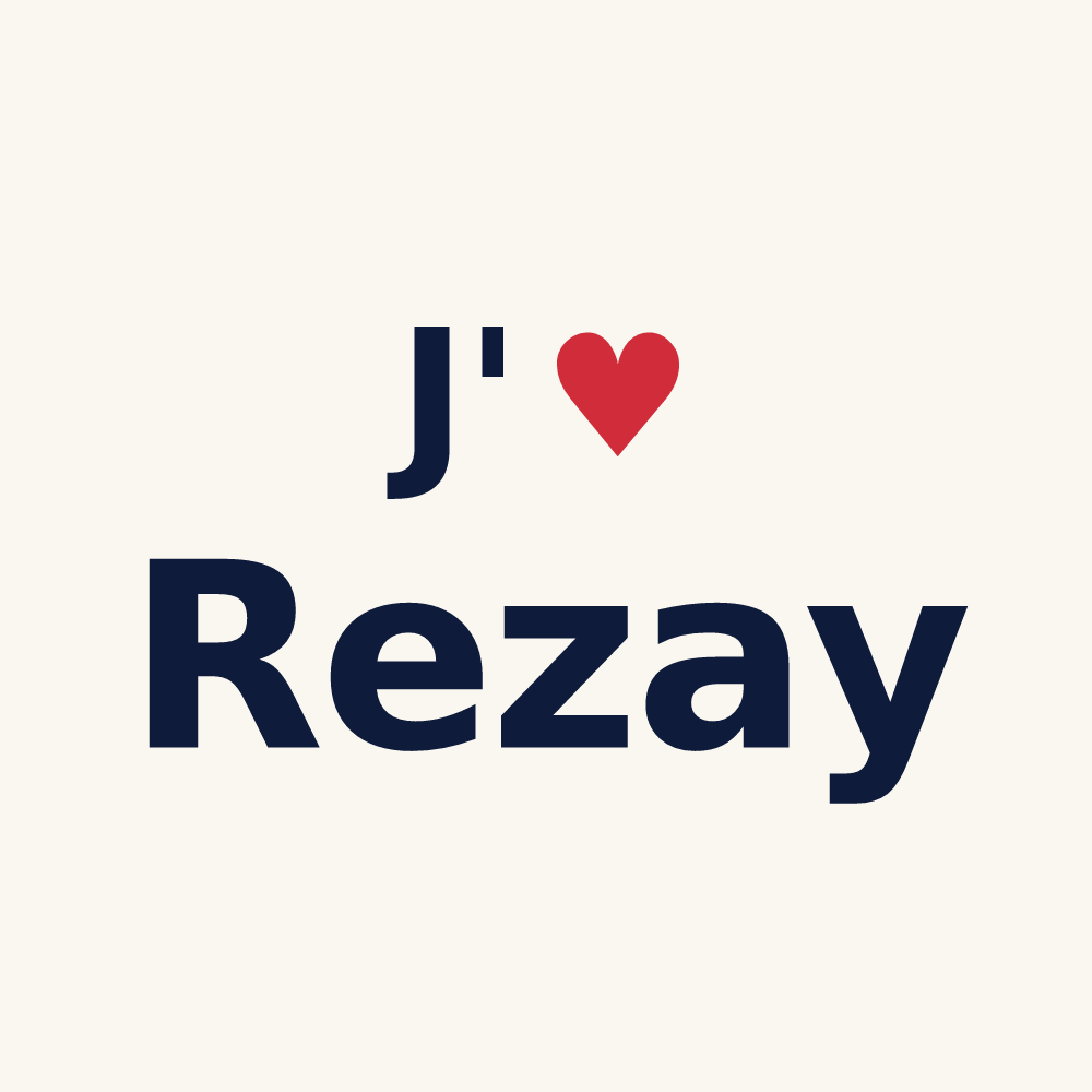 Tasse personnalisée Rezay — design « J'aime Rezay » imprimé sur la tasse