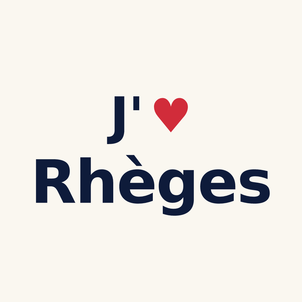 Tasse personnalisée Rhèges — design « J'aime Rhèges » imprimé sur la tasse