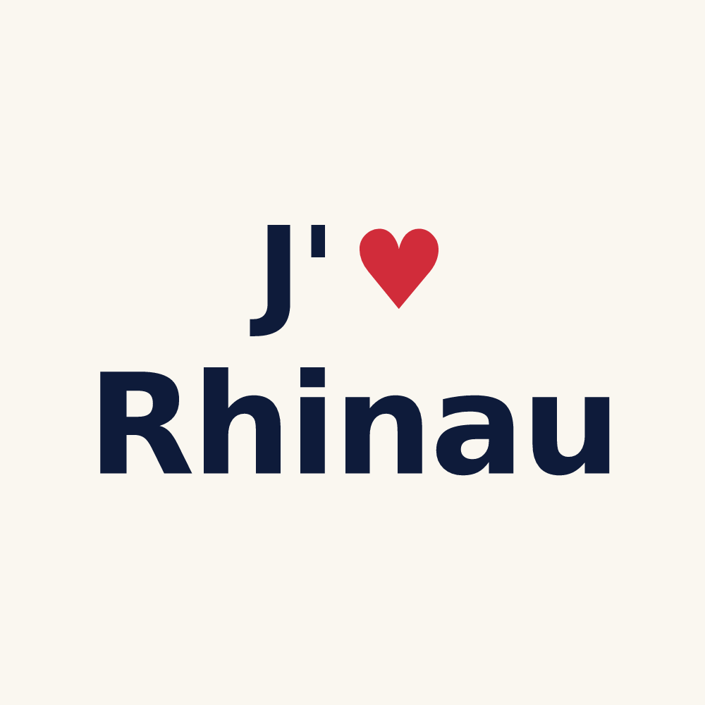 Tasse personnalisée Rhinau — design J'aime Rhinau