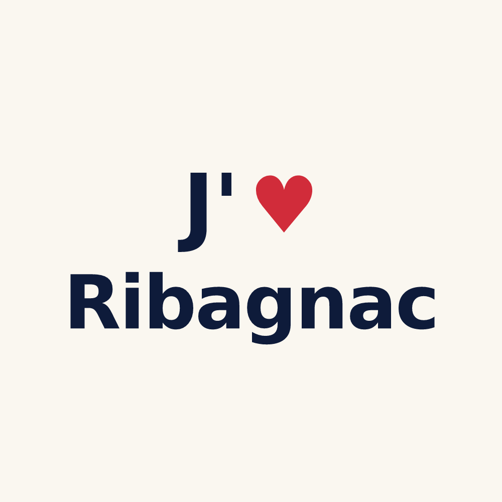 Tasse personnalisée Ribagnac — design « J'aime Ribagnac » imprimé sur la tasse