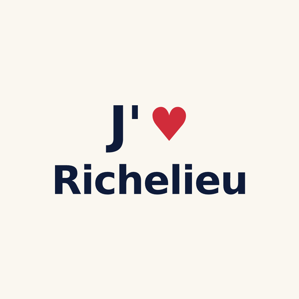 Tasse personnalisée Richelieu — design « J'aime Richelieu » imprimé sur la tasse