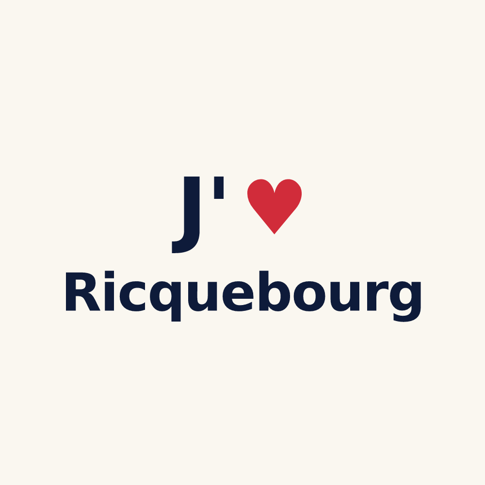 Tasse personnalisée Ricquebourg — design « J'aime Ricquebourg » imprimé sur la tasse