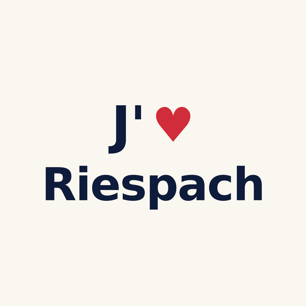 Tasse personnalisée Riespach — design J'aime Riespach