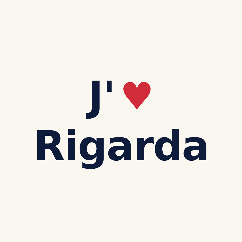 Tasse personnalisée Rigarda — design « J'aime Rigarda » imprimé sur la tasse