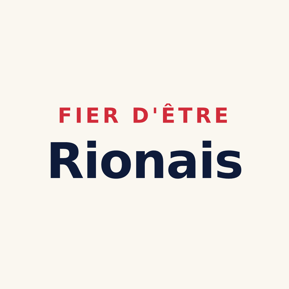 Tasse « Fier d'être Rionais » — design pour Rions