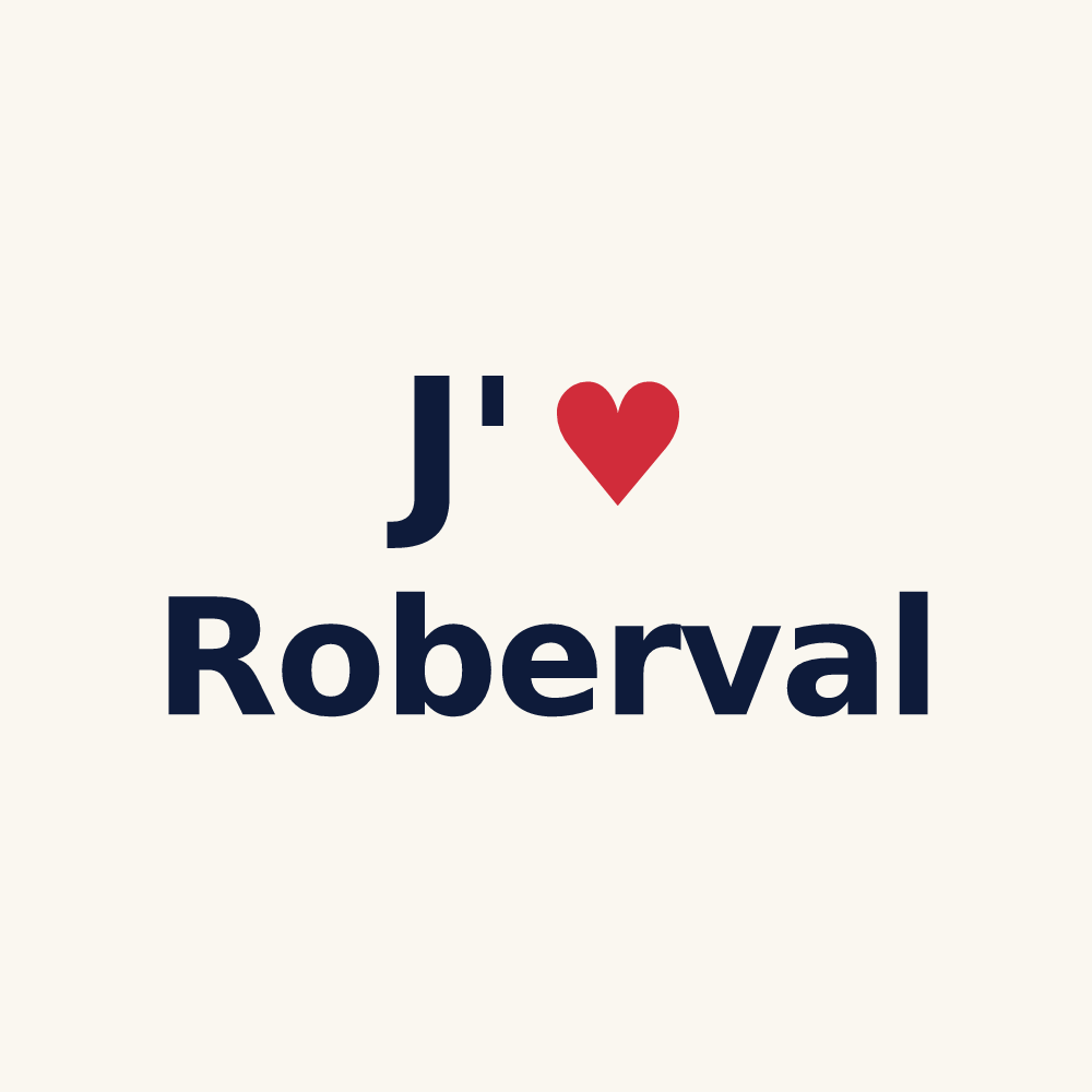 Tasse personnalisée Roberval — design « J'aime Roberval » imprimé sur la tasse