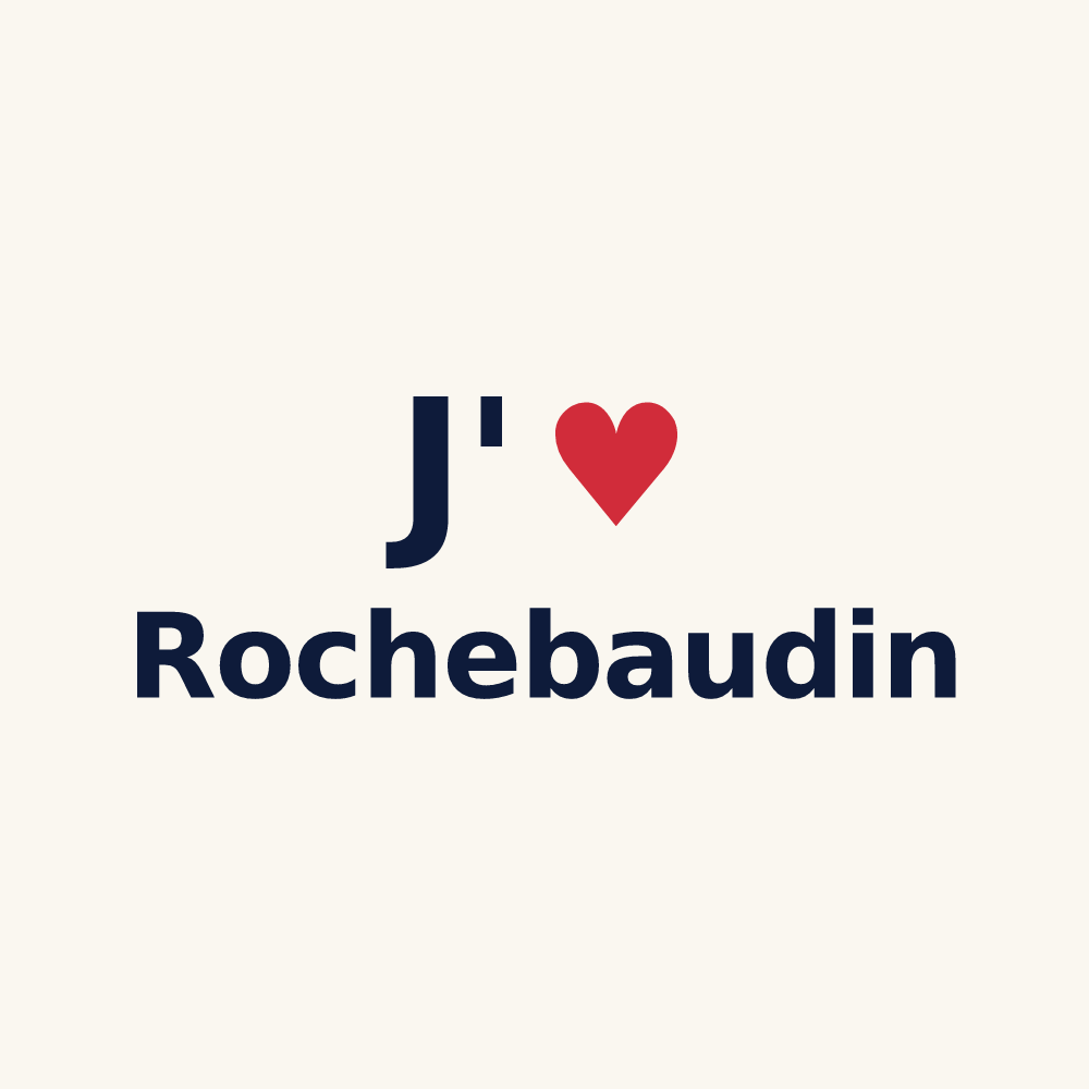 Tasse personnalisée Rochebaudin — design J'aime Rochebaudin