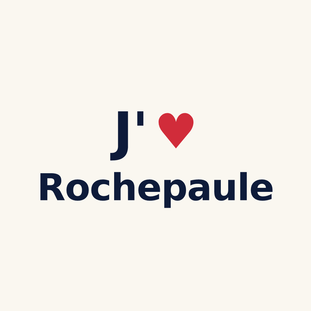 Tasse personnalisée Rochepaule — design « J'aime Rochepaule » imprimé sur la tasse