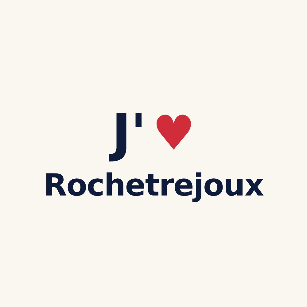 Tasse personnalisée Rochetrejoux — design « J'aime Rochetrejoux » imprimé sur la tasse