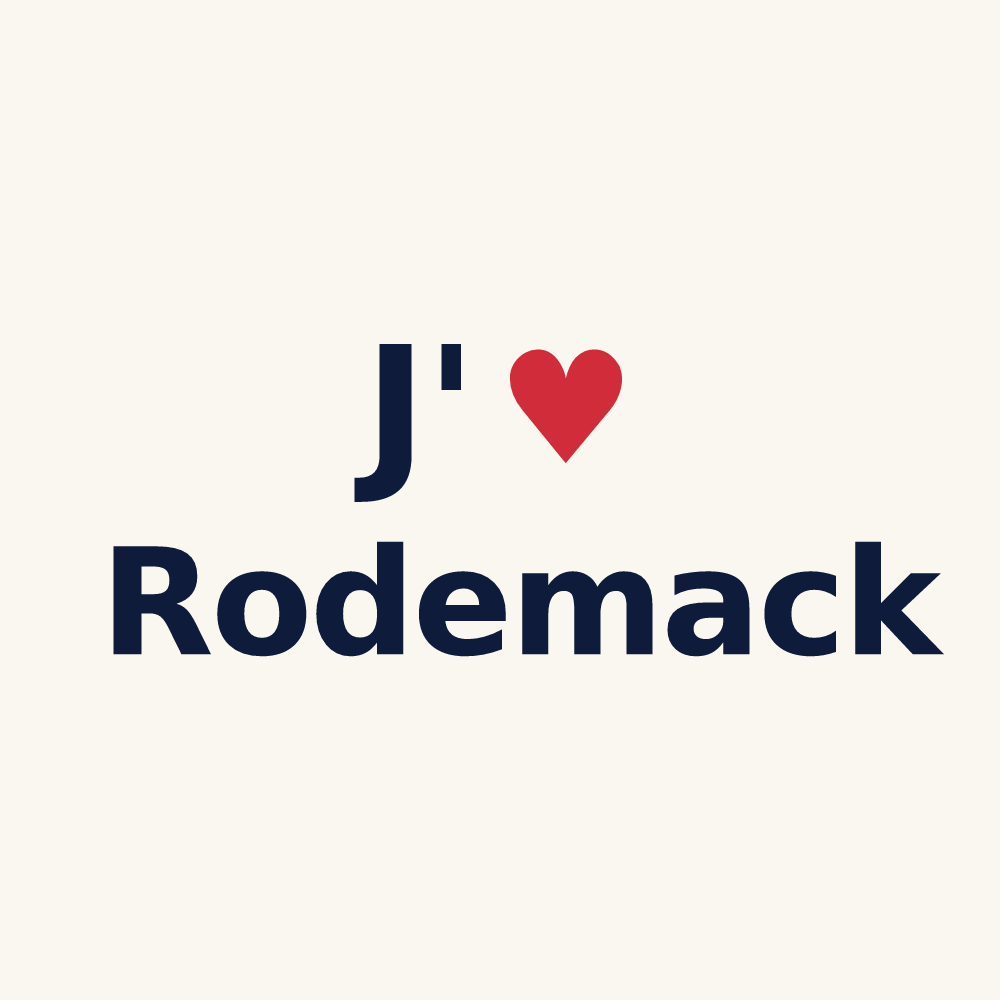 Tasse personnalisée Rodemack — design J'aime Rodemack