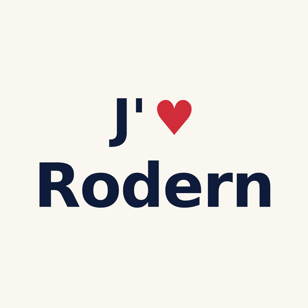 Tasse personnalisée Rodern — design J'aime Rodern