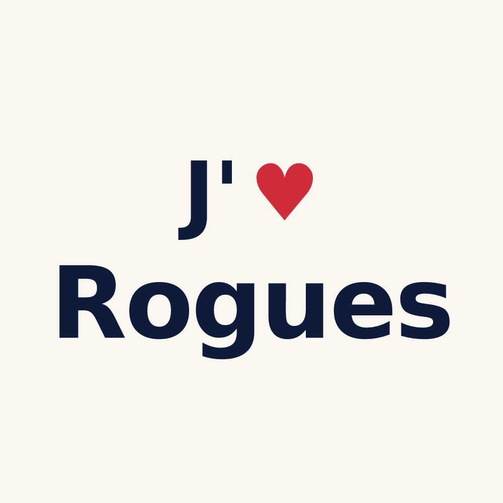 Tasse personnalisée Rogues — design « J'aime Rogues » imprimé sur la tasse