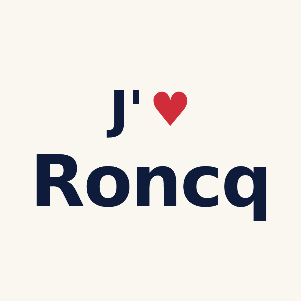 Tasse personnalisée Roncq — design J'aime Roncq
