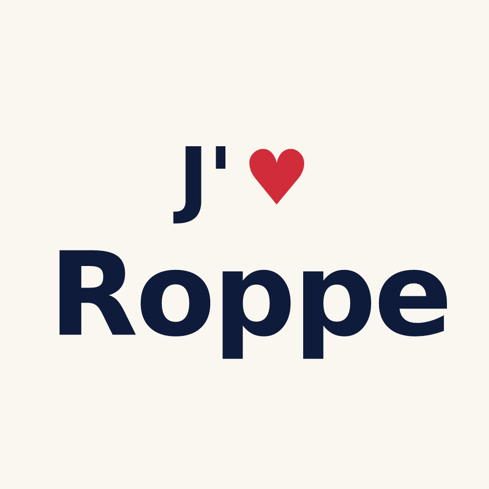 Tasse personnalisée Roppe — design « J'aime Roppe » imprimé sur la tasse