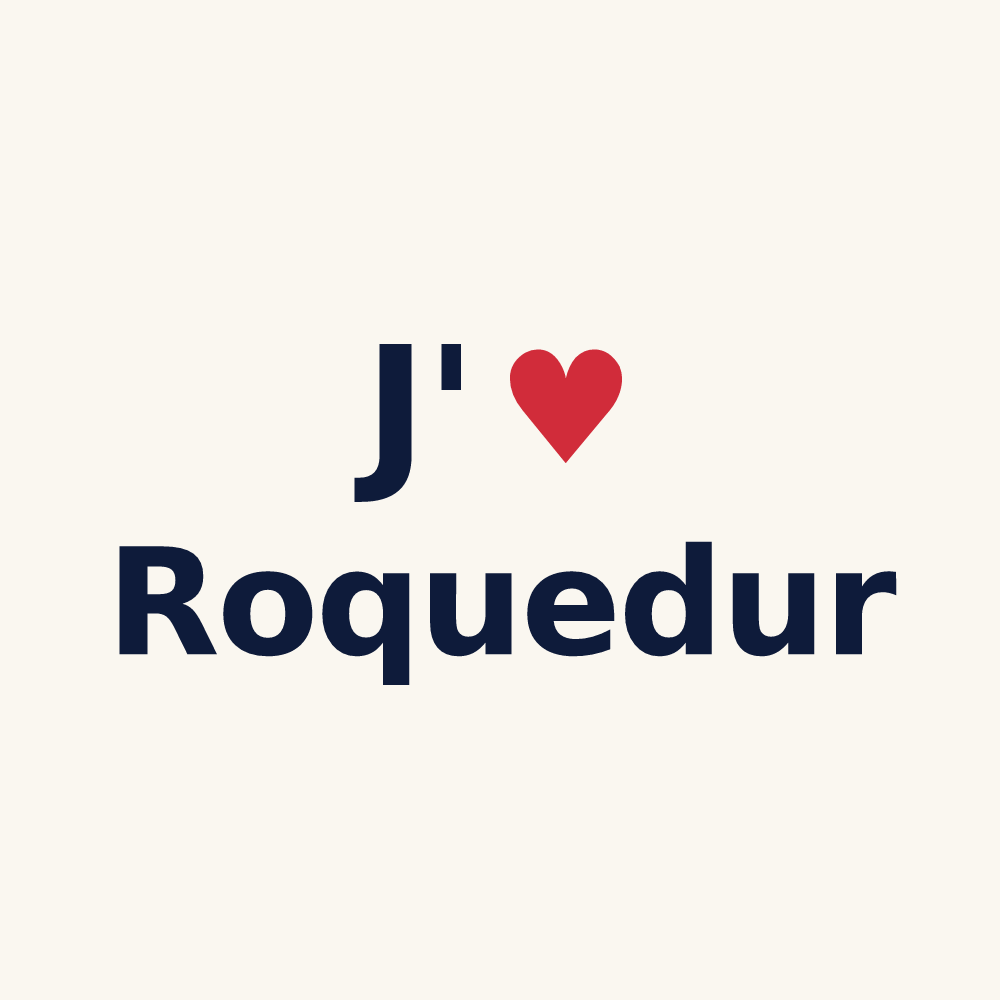 Tasse personnalisée Roquedur — design J'aime Roquedur