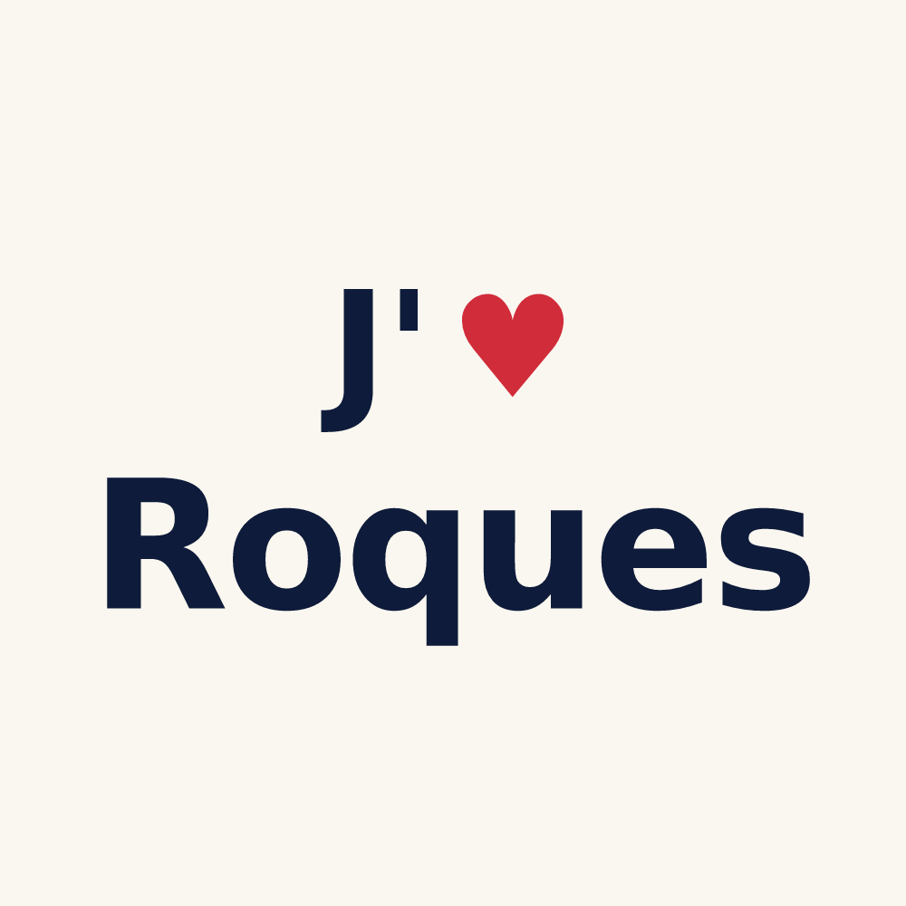 Tasse personnalisée Roques — design « J'aime Roques » imprimé sur la tasse